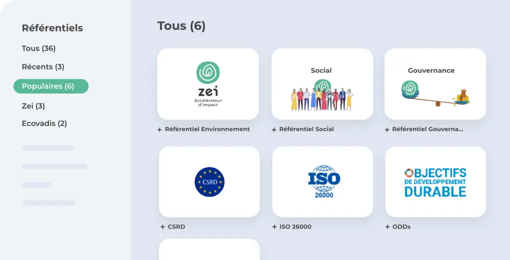 Écran de référentiels